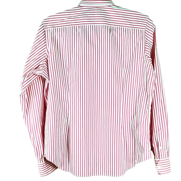 Ralph Lauren Sport pink white stripe button shirt women’s 14 slim fit - Picture 2 of 5